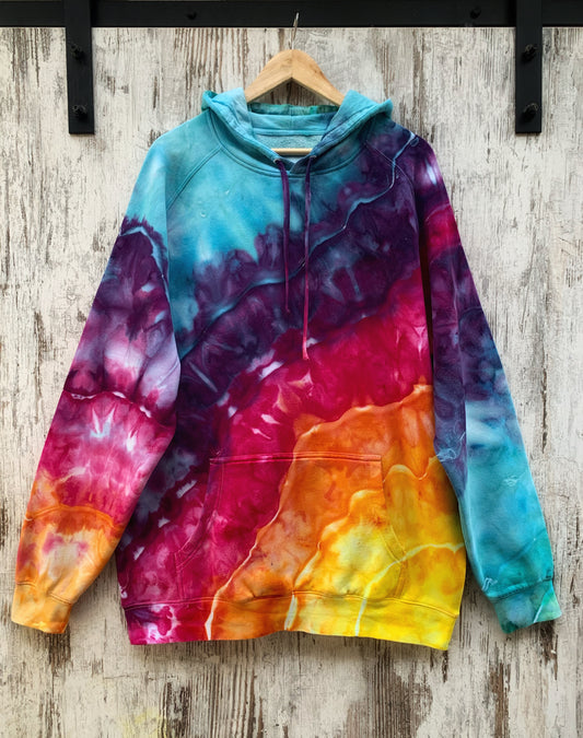 Hoodie - Rainbow Water Colour - 2XL