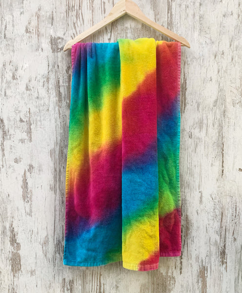 Cotton Velour Beach Towel - Rainbow