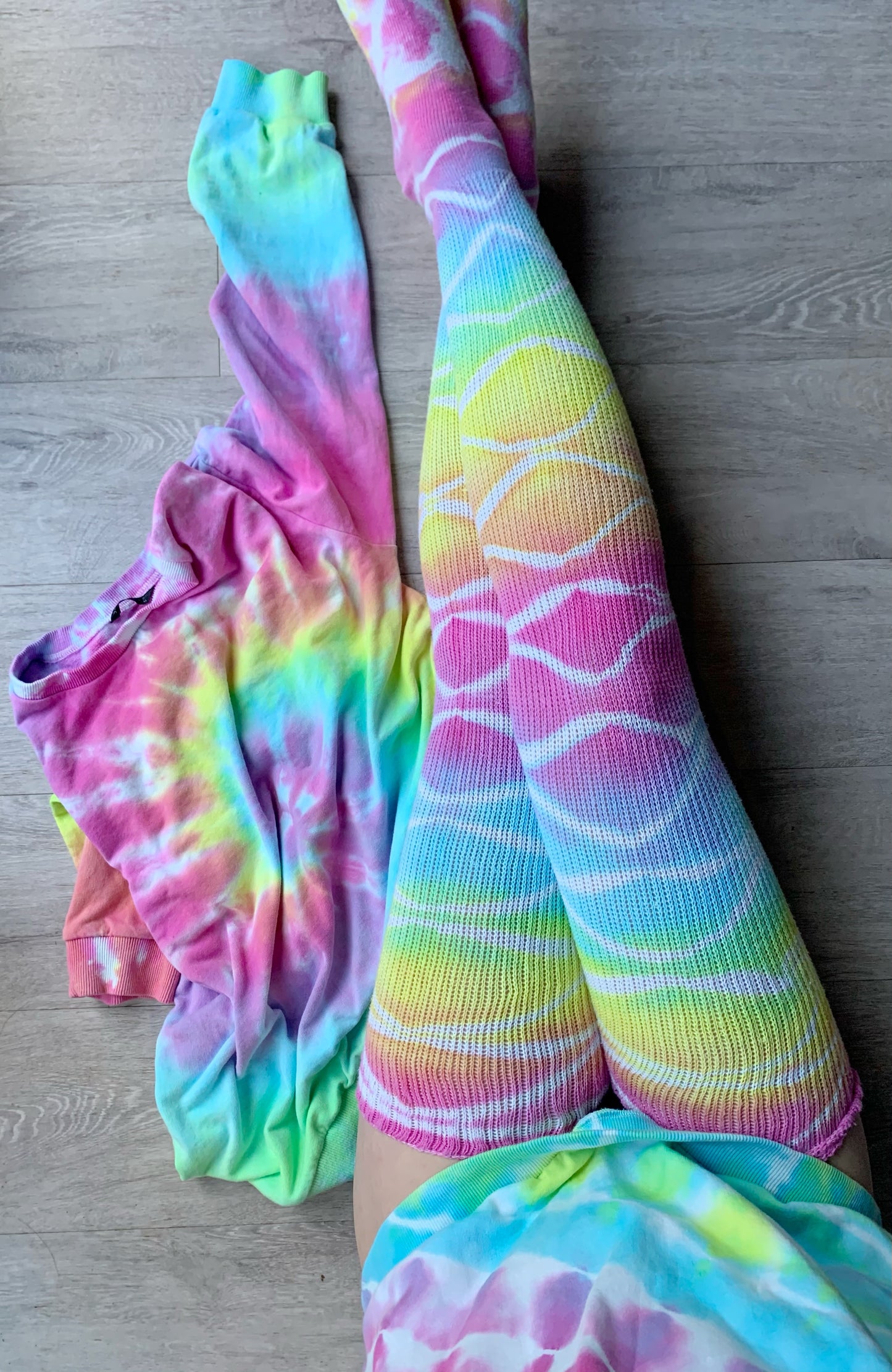 Thigh High Socks - Pastel Rainbow