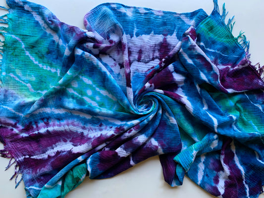 Cotton Throw - Space Waves
